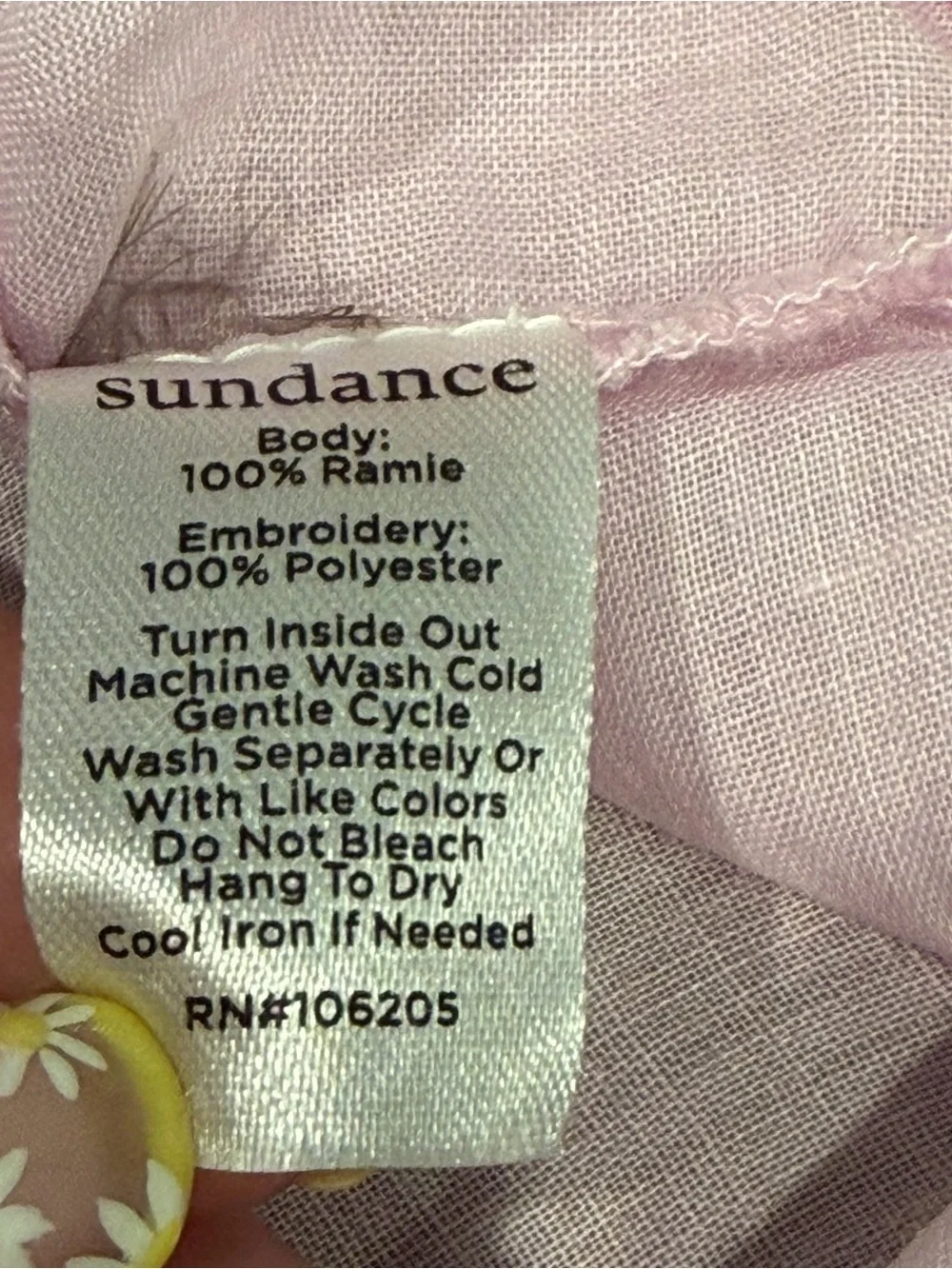 Sundance Catalog Womem’s Embroidered Vallejo Top Blouse Semi Sheer Pink Size M - Picture 9 of 9